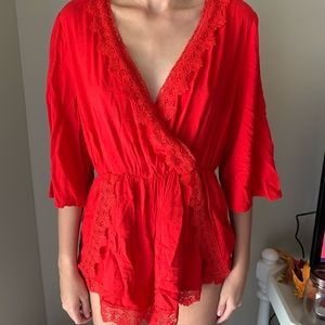 Lacey red romper